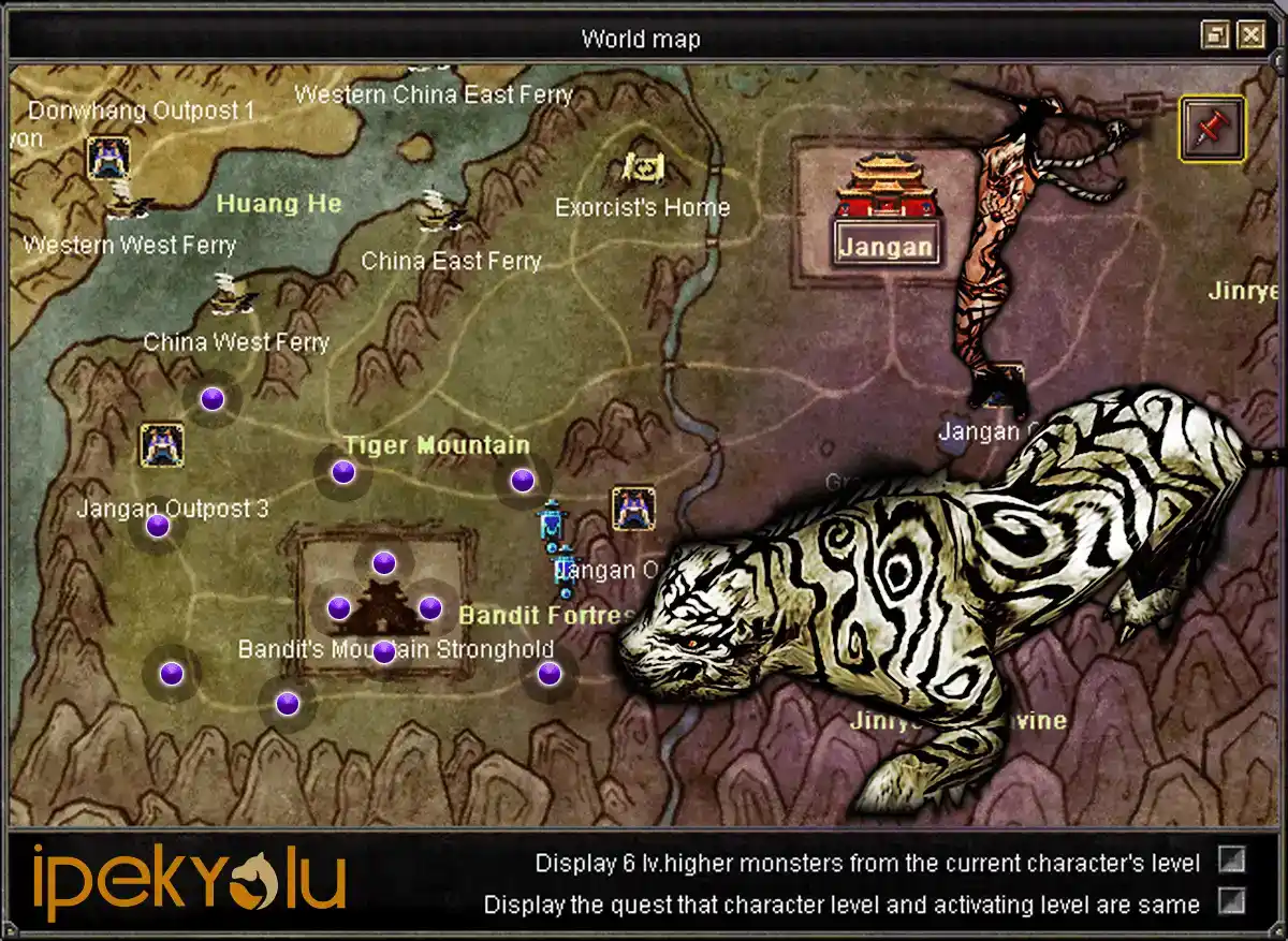 Silkroad Online Tiger Girl Unique Spawn Points